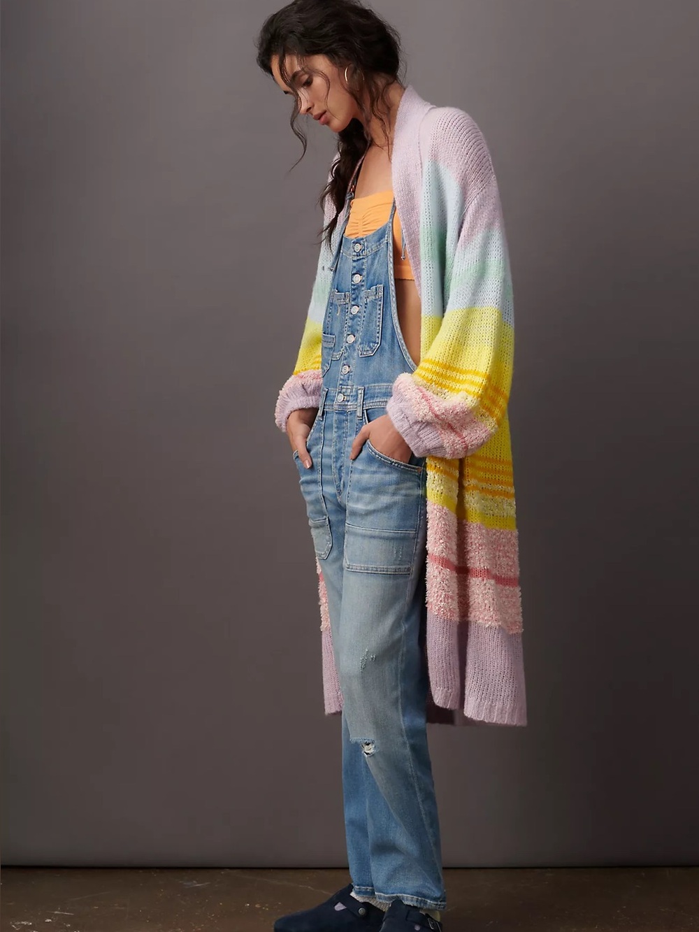 Anthropologie Kimmie Ombre Duster Cardigan Sweater Colorful Multicolor Boho